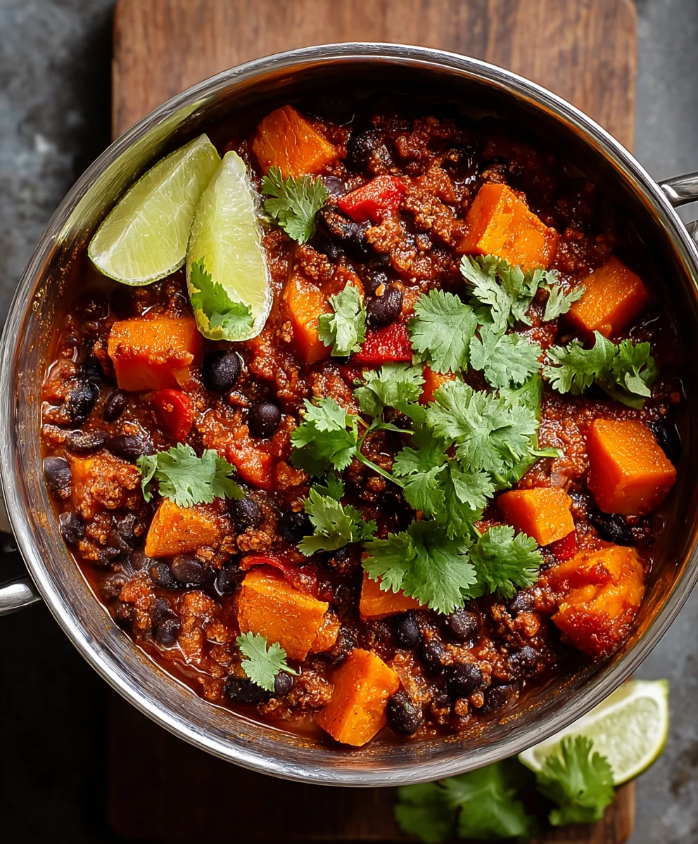 Sweet Potato Black Bean Chili-Hearty & Flavorful