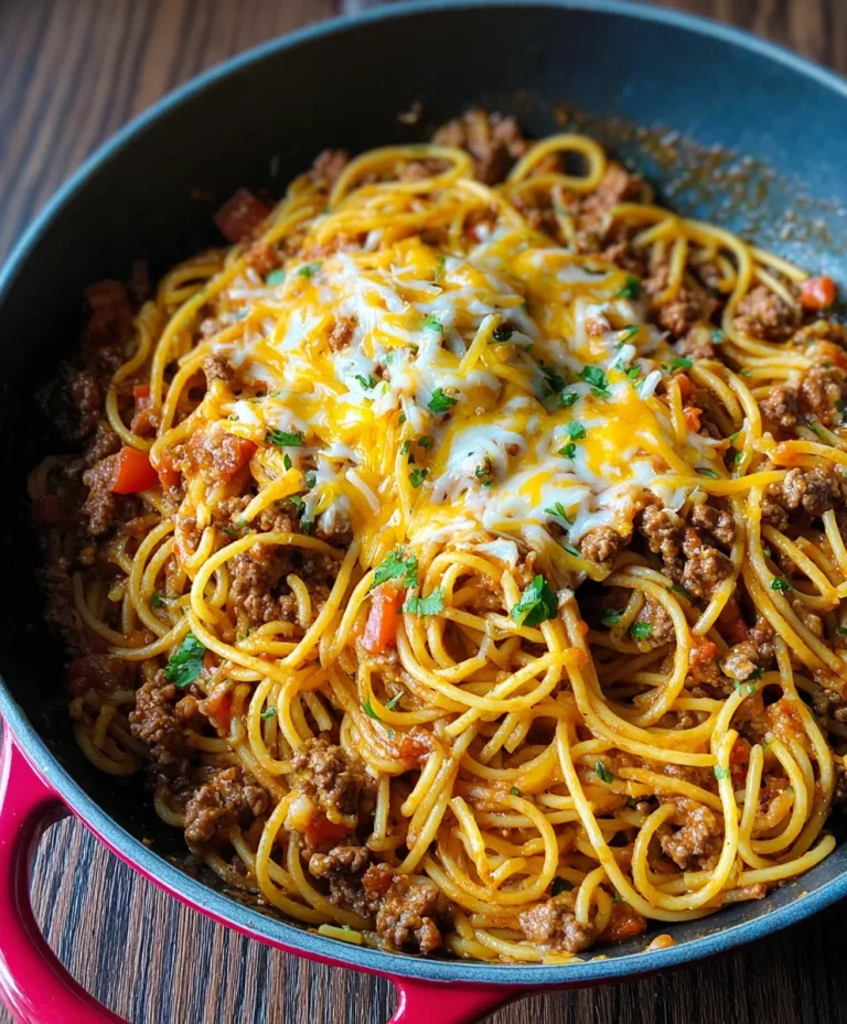 Easy One Pot Beef Taco Spaghetti Recipe