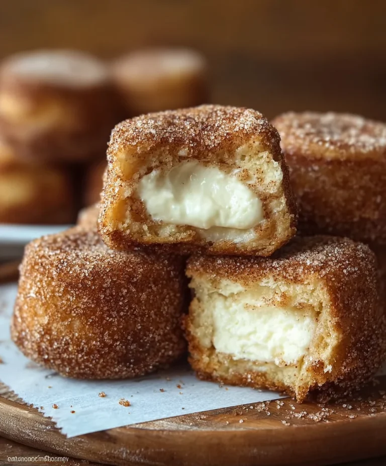 Churro Stuffed Cheesecake Bites- Decadent Dessert