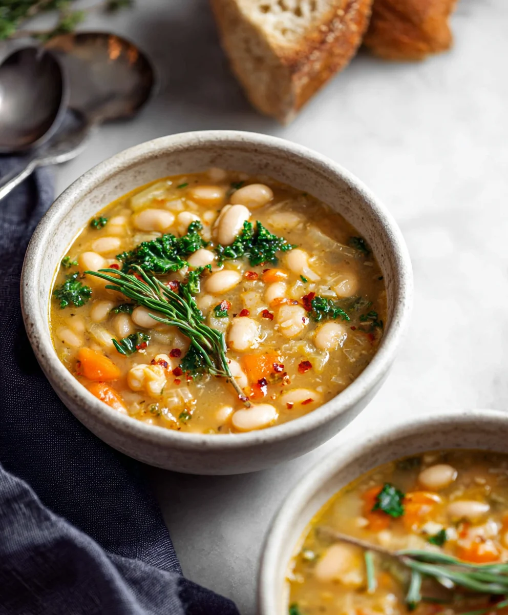 Hearty Tuscan White Bean Soup Recipe-Easy & Delicious