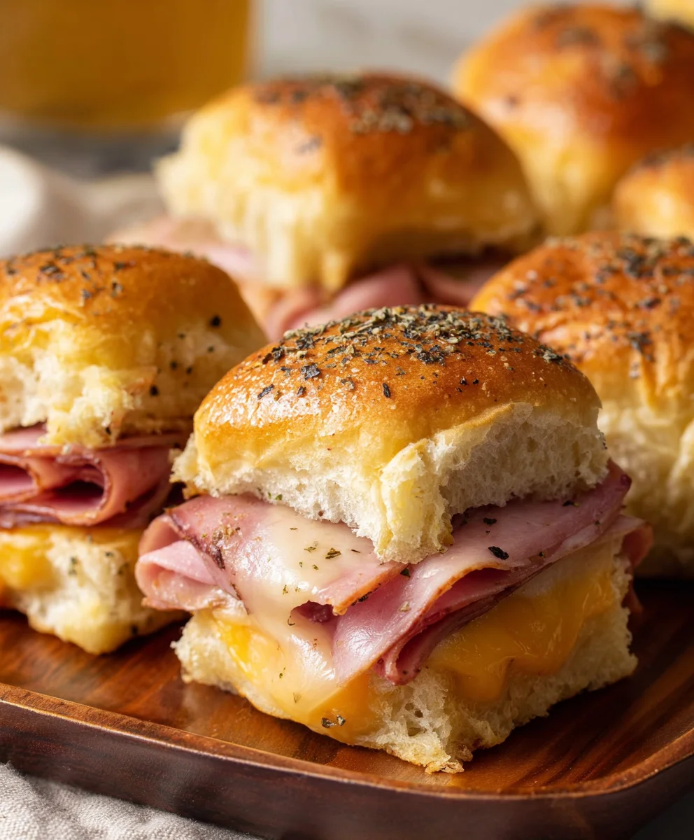 Baked Beef Beef Ham Cheese Sliders - Easy Appetizer