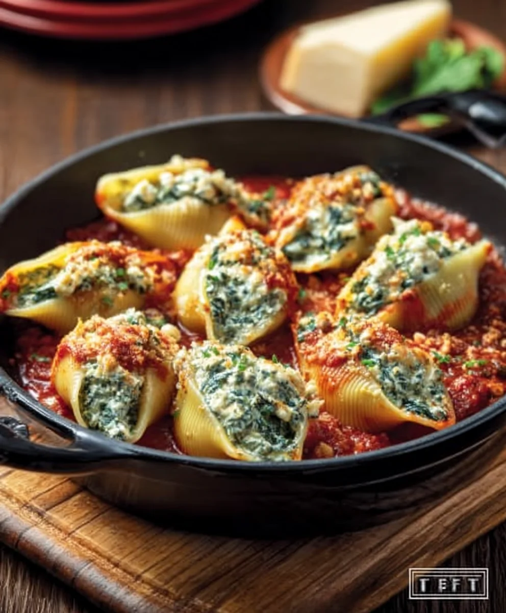 Easy Spinach Ricotta Stuffed Shells - Delicious Dinner