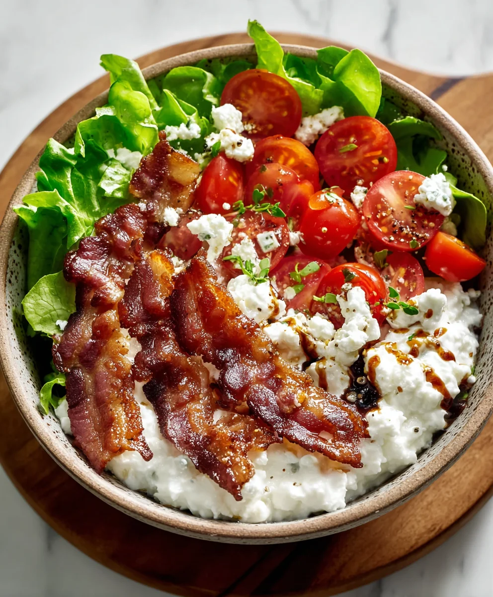 BLT Cottage Cheese Bowl- Low Carb Easy Meal