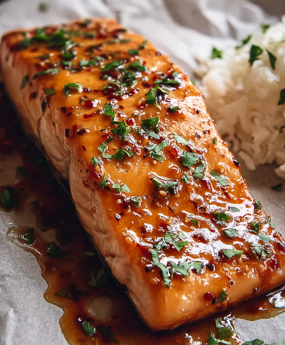 Hot Honey Glazed Salmon- Easy Weeknight Dinner
