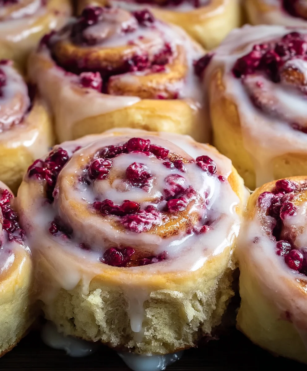 Soft Gooey Blackberry Raspberry Sweet Rolls