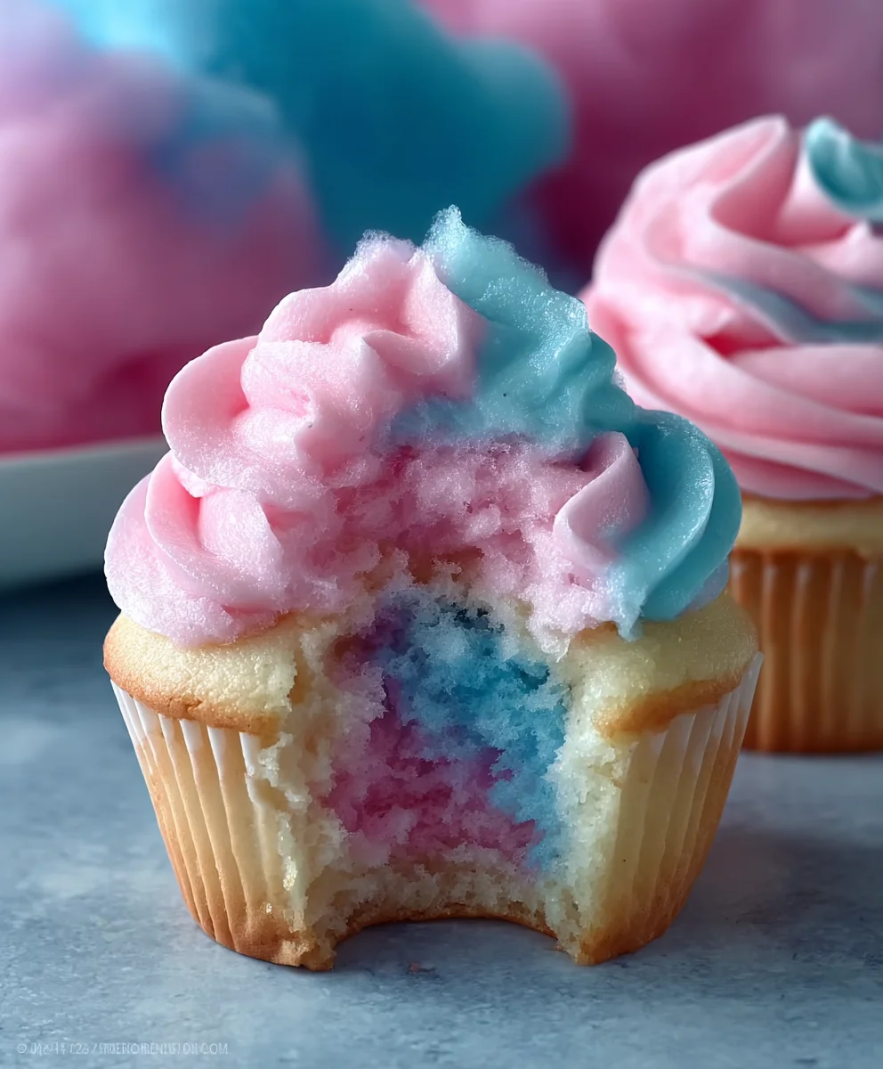Sweet Cotton Candy Cupcakes-Fluffy Fun Recipe