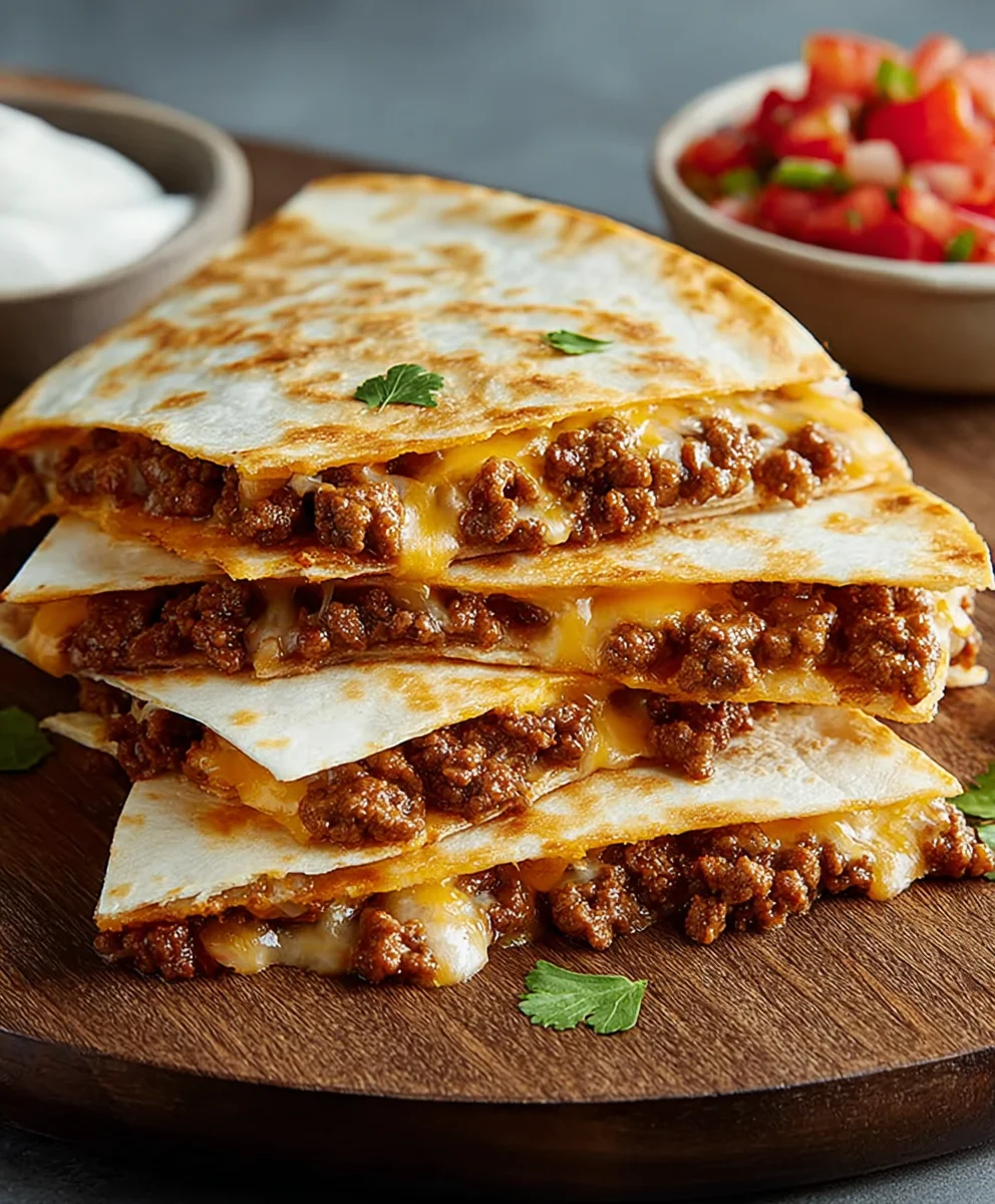 Easy Cheesy Ground Beef Quesadillas - Quick Dinner Idea