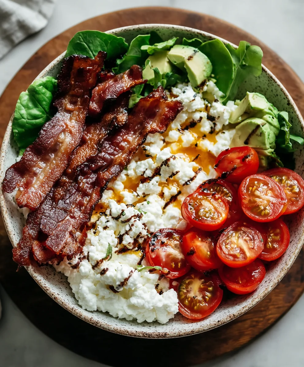 BLT Cottage Cheese Bowl- Low Carb Easy Meal