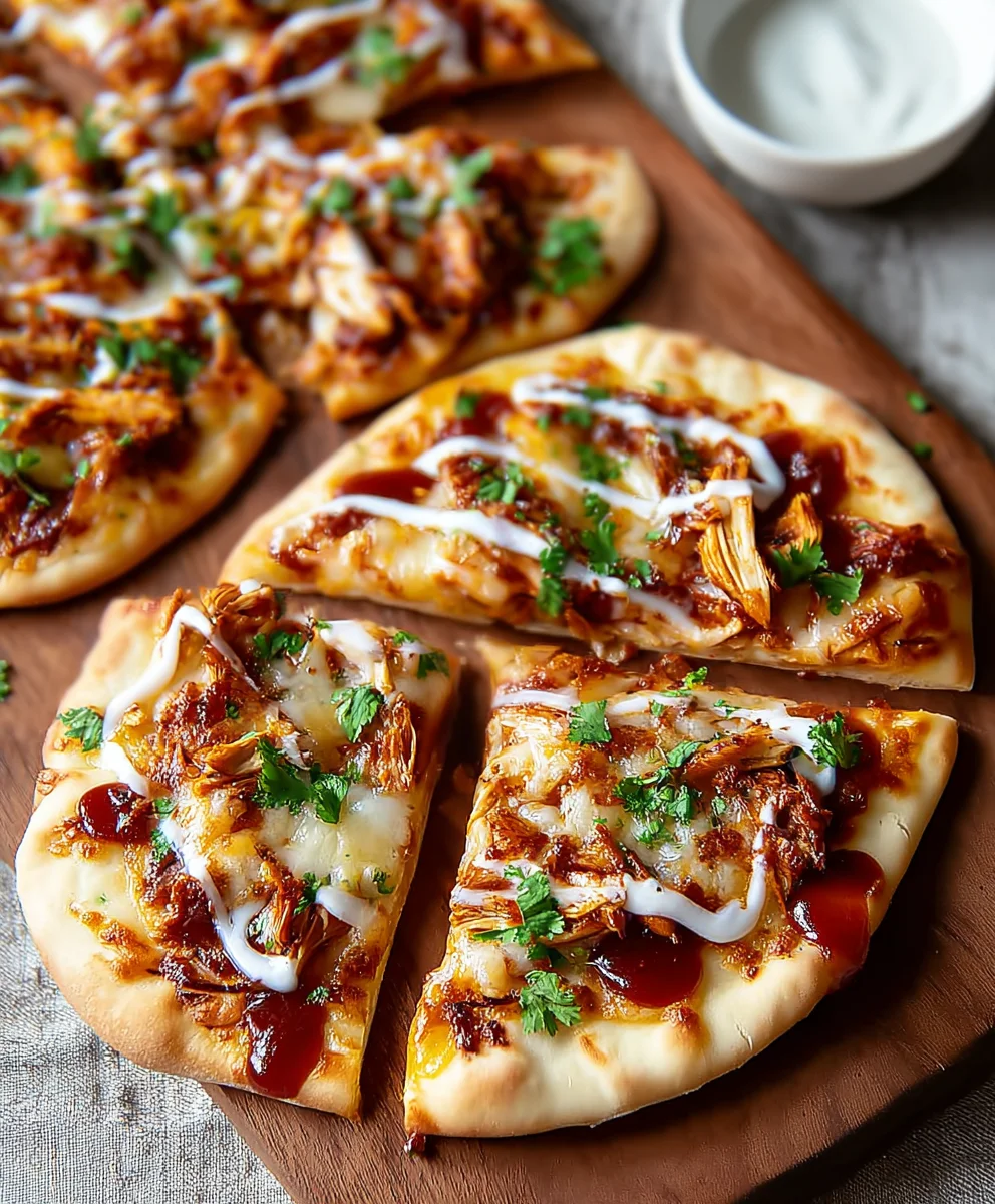 Easy BBQ Chicken Naan Pizza-Quick & Delicious Meal