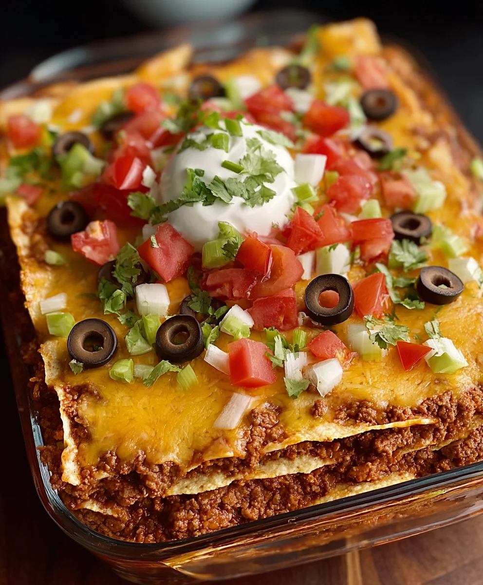 Easy Layered Taco Bake Recipe - Crowd-Pleasing Beef Dinner
