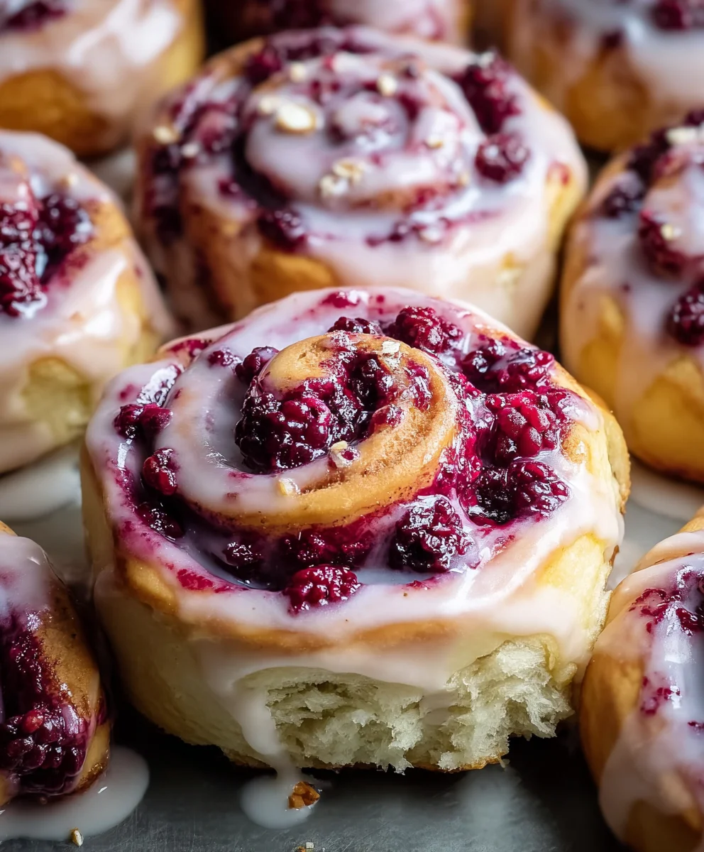 Soft Gooey Blackberry Raspberry Sweet Rolls