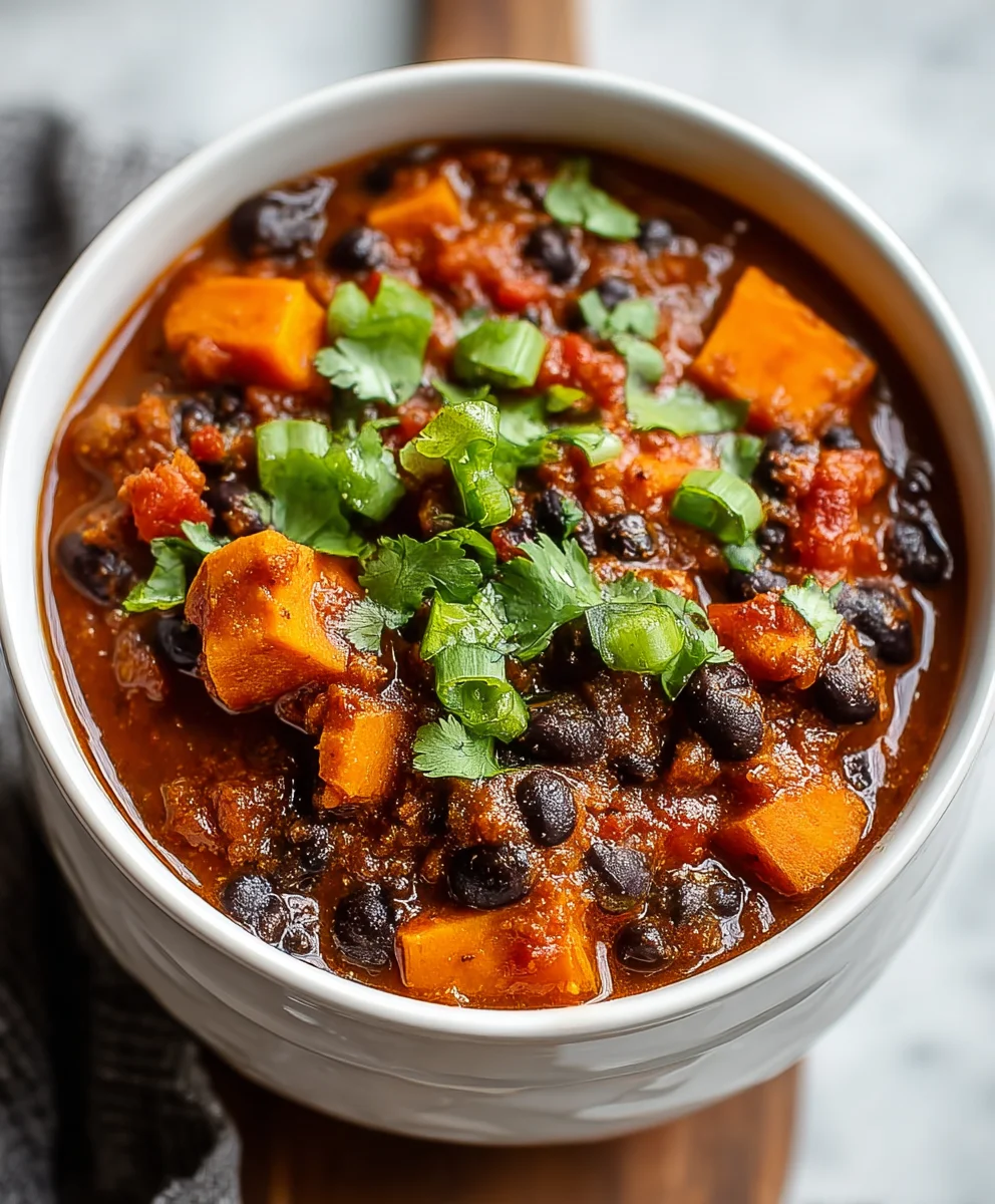 Sweet Potato Black Bean Chili-Hearty & Flavorful