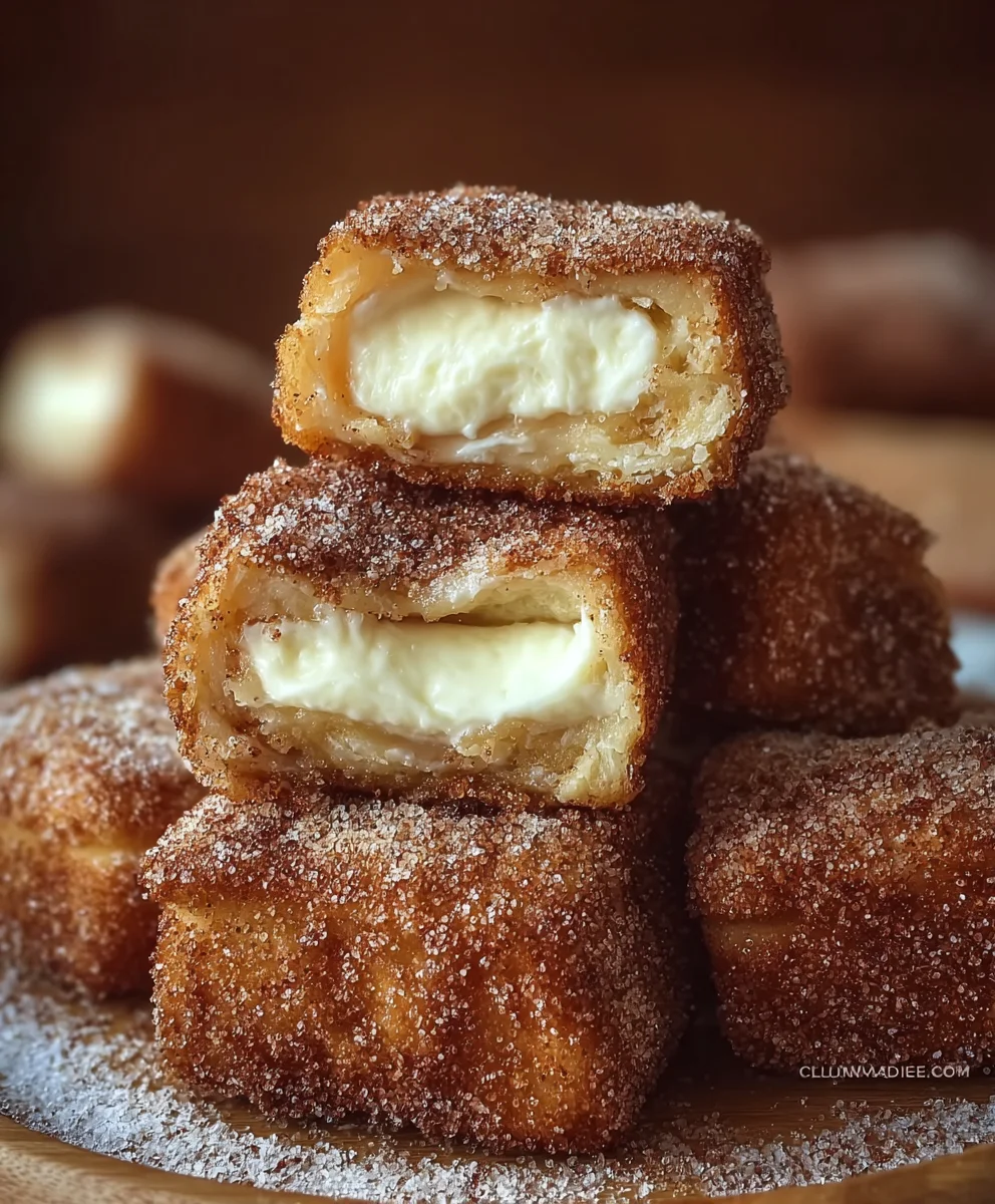 Churro Stuffed Cheesecake Bites- Decadent Dessert