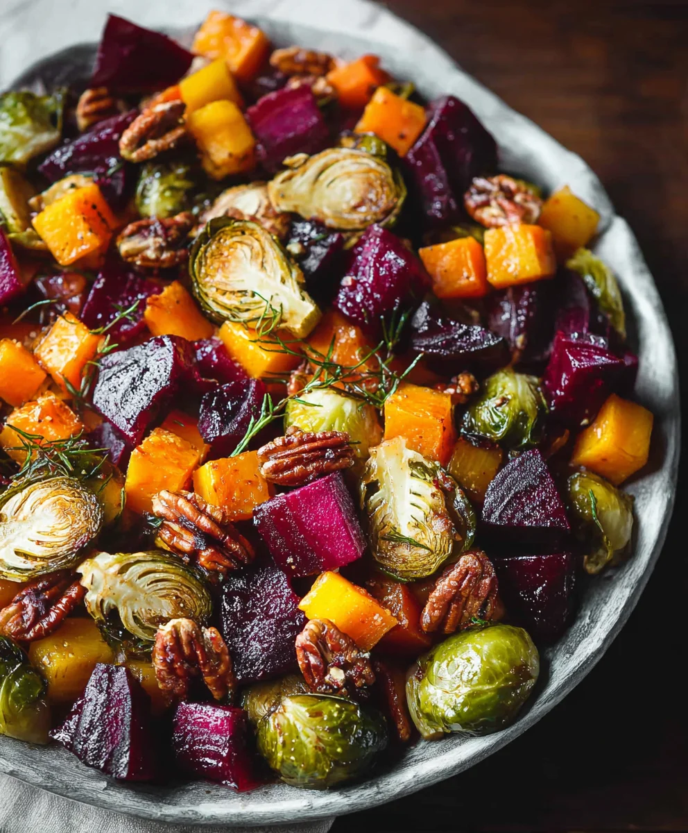 Roasted Winter Veggie Salad - Butternut Squash Beets