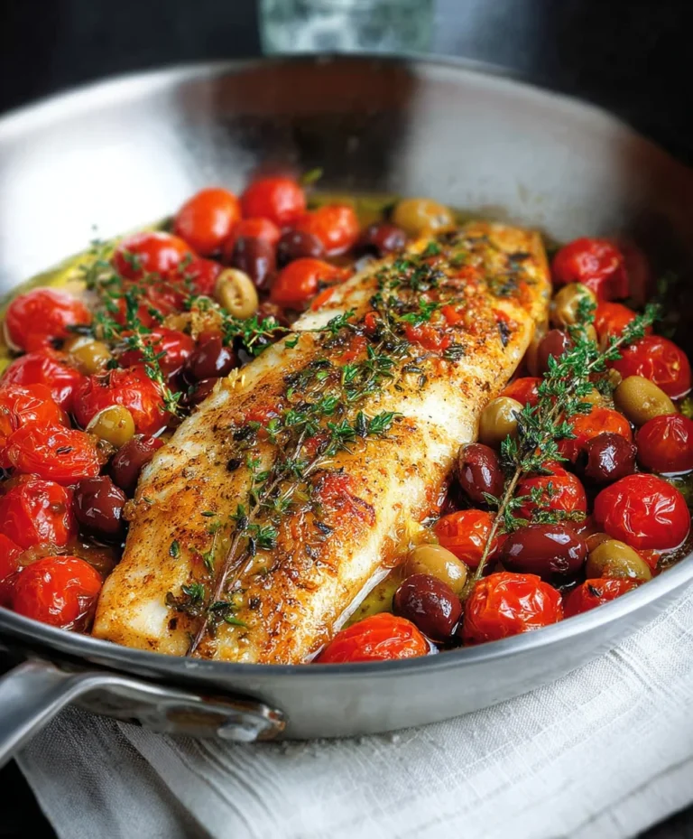 Easy Baked Fish Cherry Tomatoes Olives Recipe