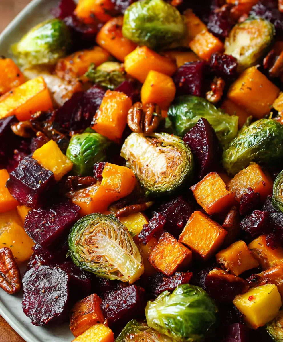 Roasted Winter Veggie Salad - Butternut Squash Beets