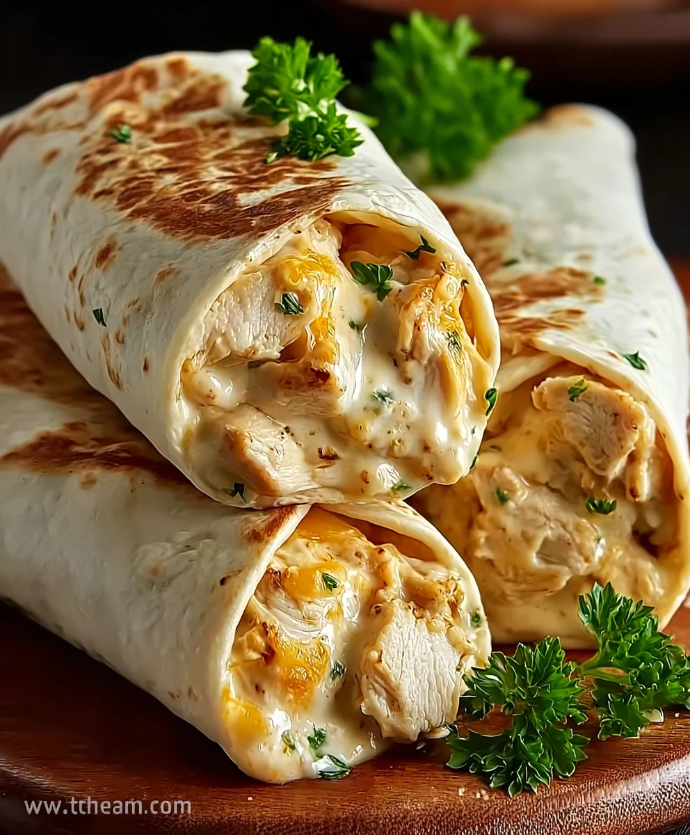 Cheesy Chicken Garlic Wraps- Easy & Delicious Meal