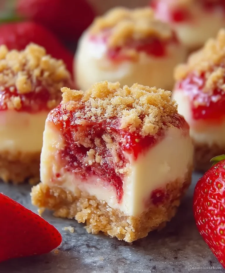 Strawberry Crunch Cheesecake Bites-Easy Dessert Recipe
