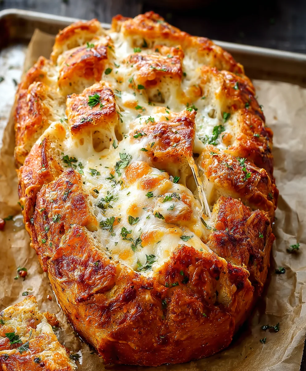 Cheesy Pull-Apart Pizza Bread- Easy Appetizer Recipe