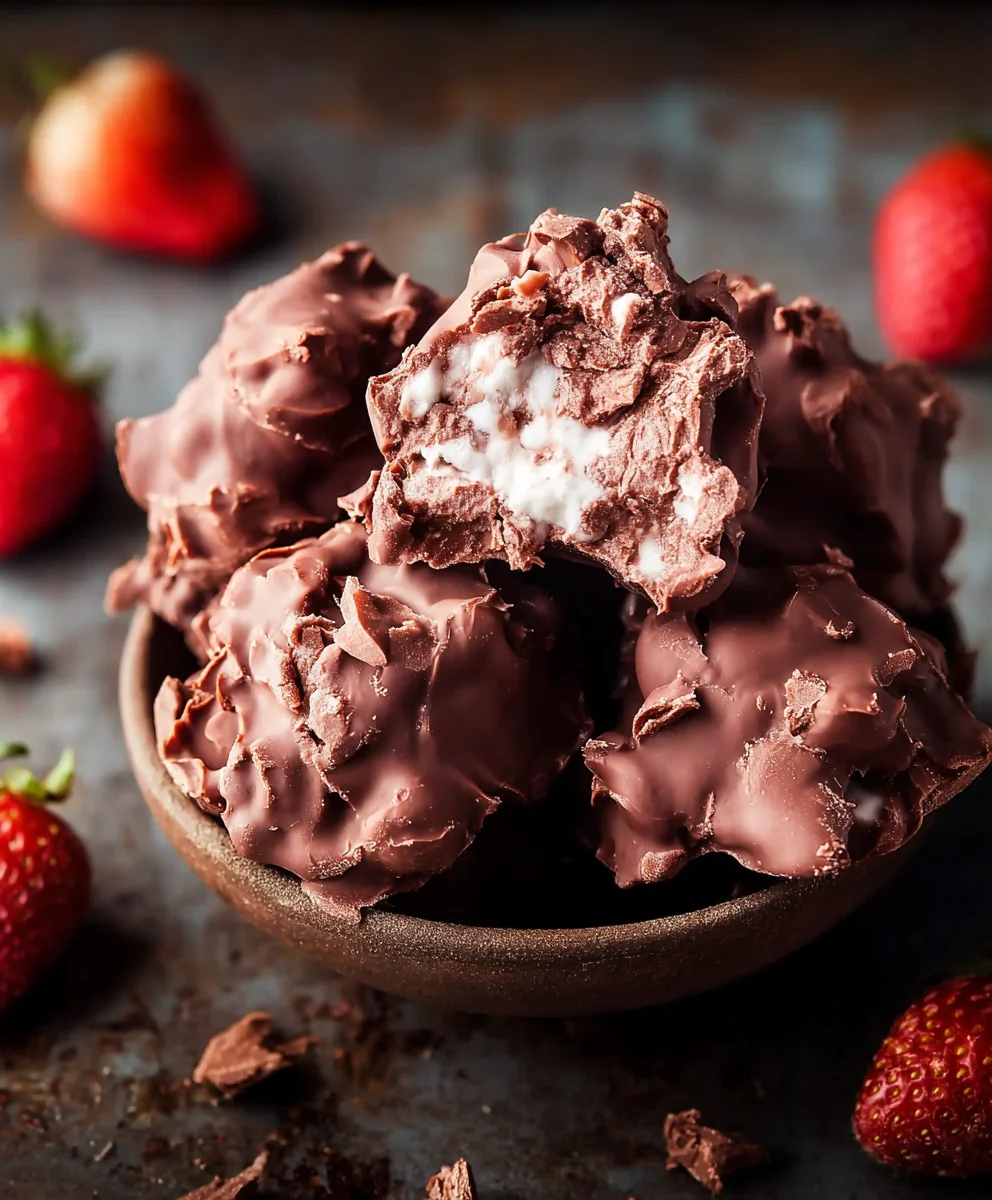 Frozen Chocolate Yogurt Clusters-Easy No-Bake Treat