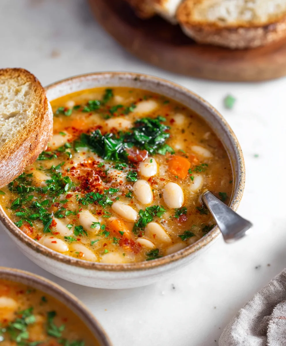 Hearty Tuscan White Bean Soup Recipe-Easy & Delicious