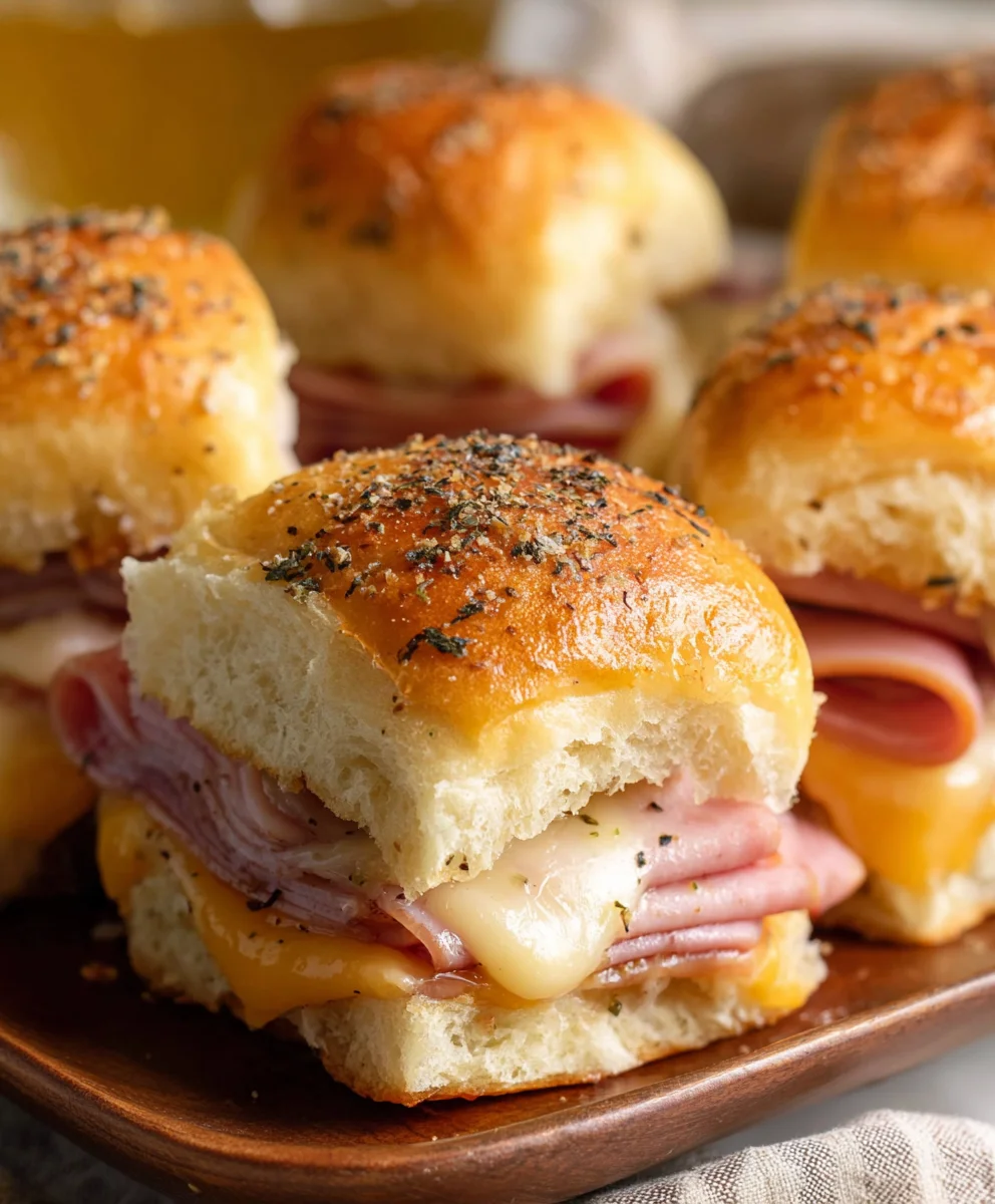 Baked Beef Beef Ham Cheese Sliders - Easy Appetizer