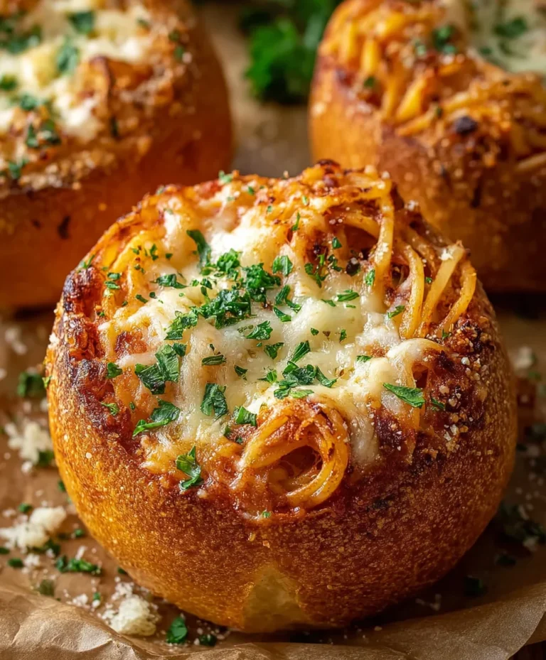 Spaghetti Garlic Bread Bowls-Flavorful & Easy Meal