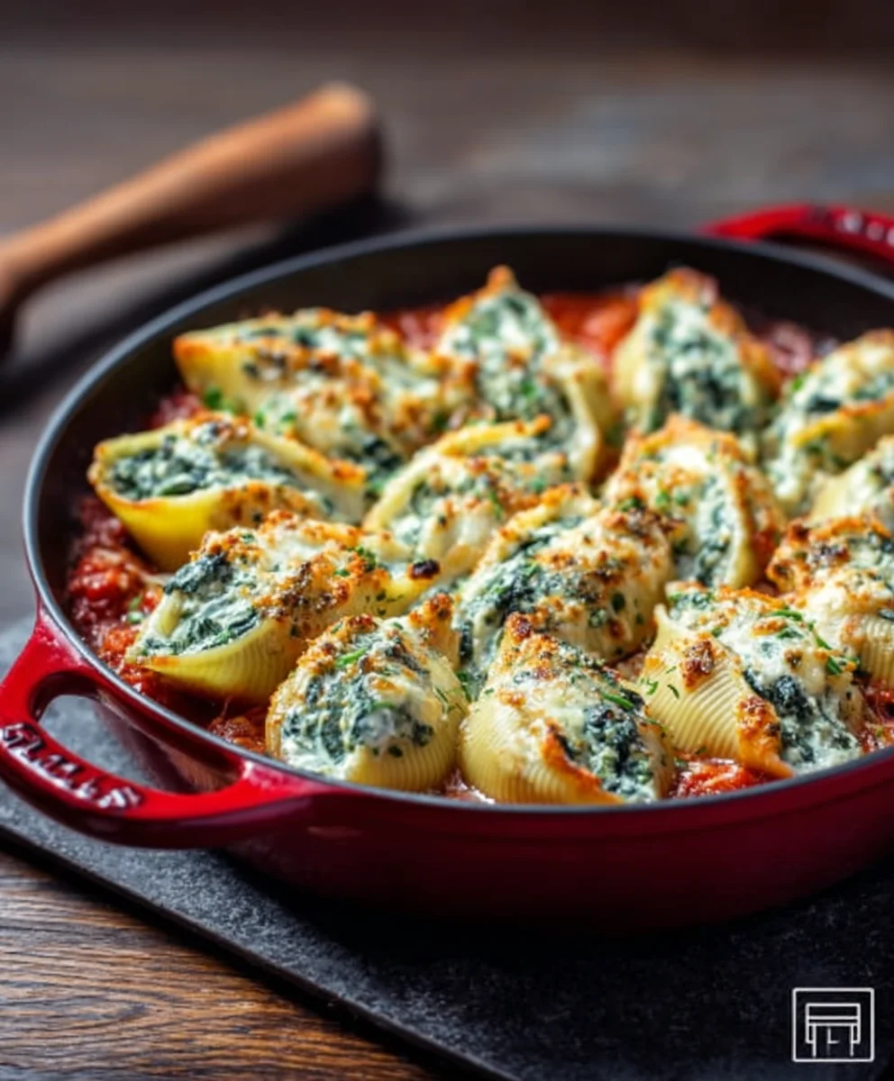 Easy Spinach Ricotta Stuffed Shells - Delicious Dinner