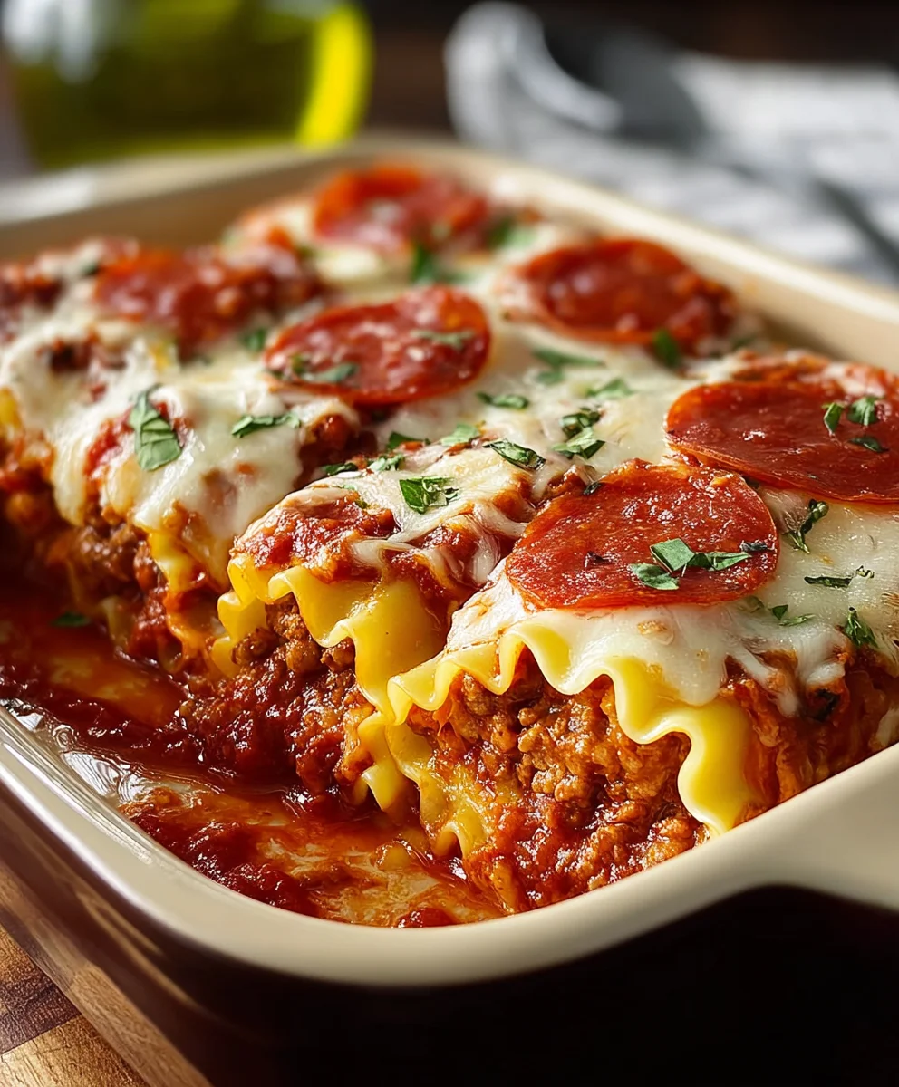 Beef Beef Pepperoni Pizza Lasagna Roll Ups Recipe