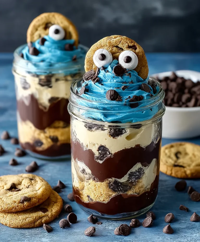 Cookie Monster Cake Jars-Fun Treat