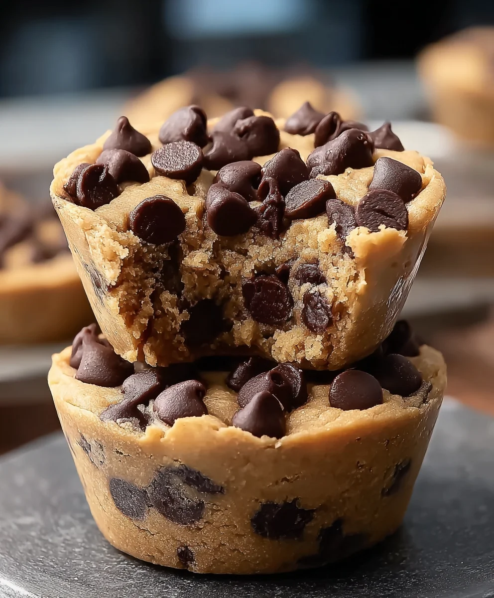 Peanut Butter Chocolate Chip Cookie Cups-Easy Dessert