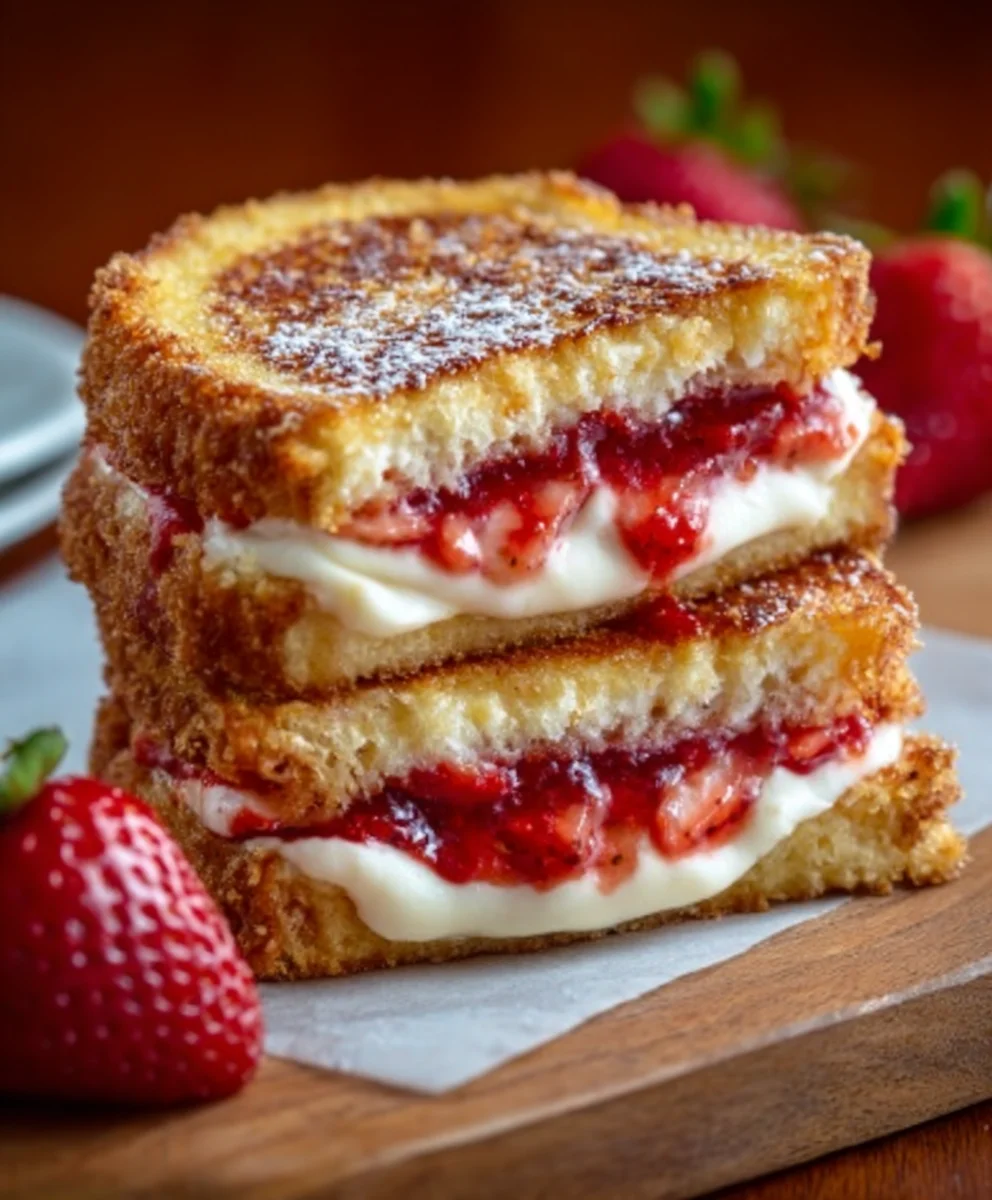 Fried Strawberry Cheesecake Sandwiches Recipe