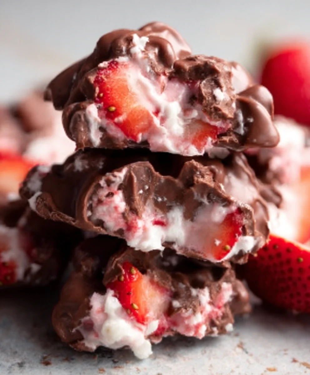Easy Chocolate Strawberry Yogurt Clusters Delight
