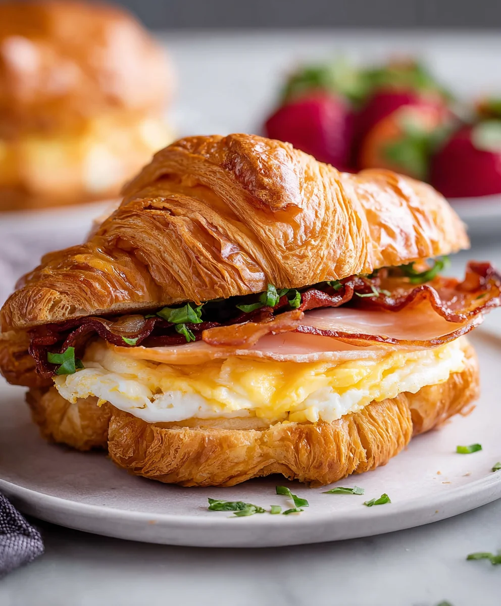 Easy Croissant Breakfast Sandwiches Recipe