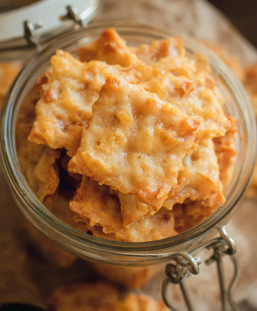 Cheesy Sourdough Cheddar Crackers- Easy Homemade Recipe