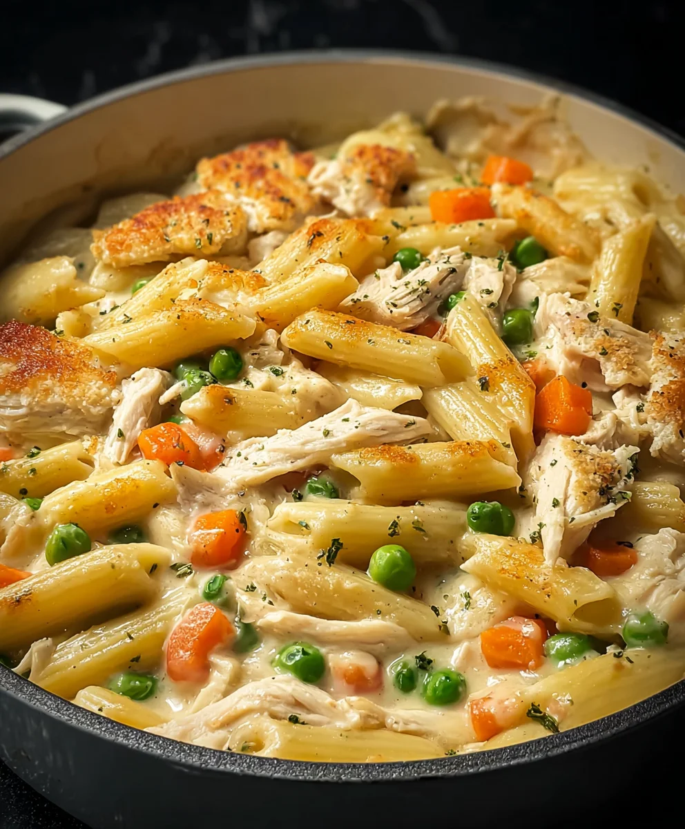 Comforting Chicken Pot Pie Pasta - Easy Dinner Recipe