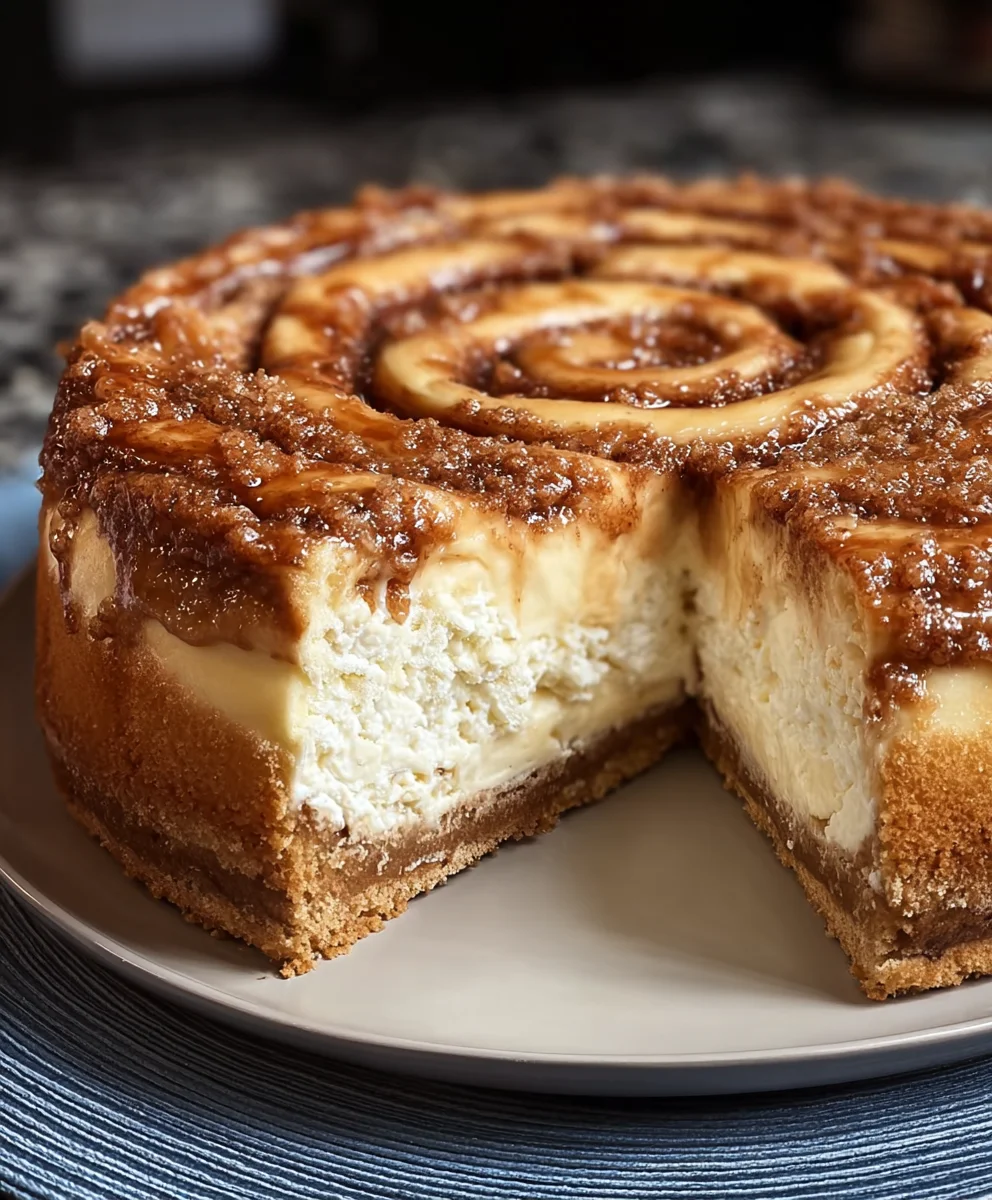Cinnamon Roll Honeybun Cheesecake- Decadent Dessert