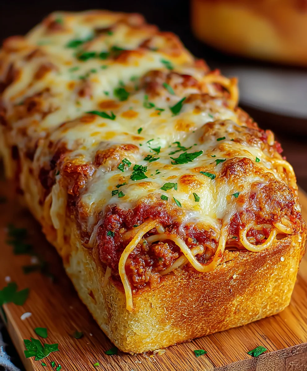 Spaghetti Stuffed Garlic Bread Recipe-Ultimate Comfort Food