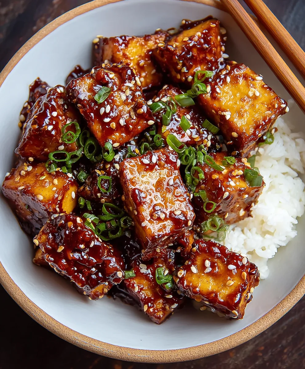 Crispy Sticky Tofu Recipe- Easy Vegan Dinner