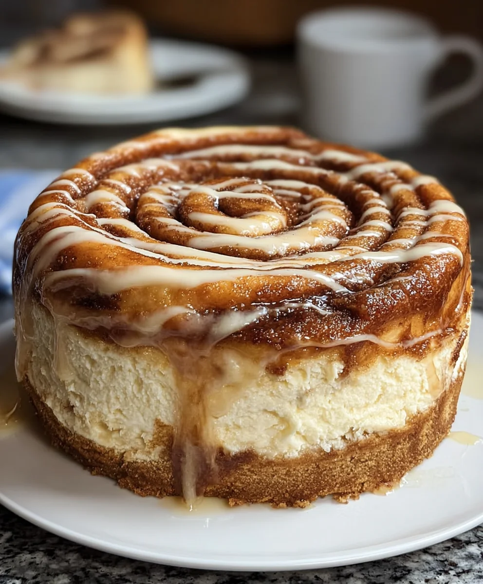 Cinnamon Roll Honeybun Cheesecake- Decadent Dessert