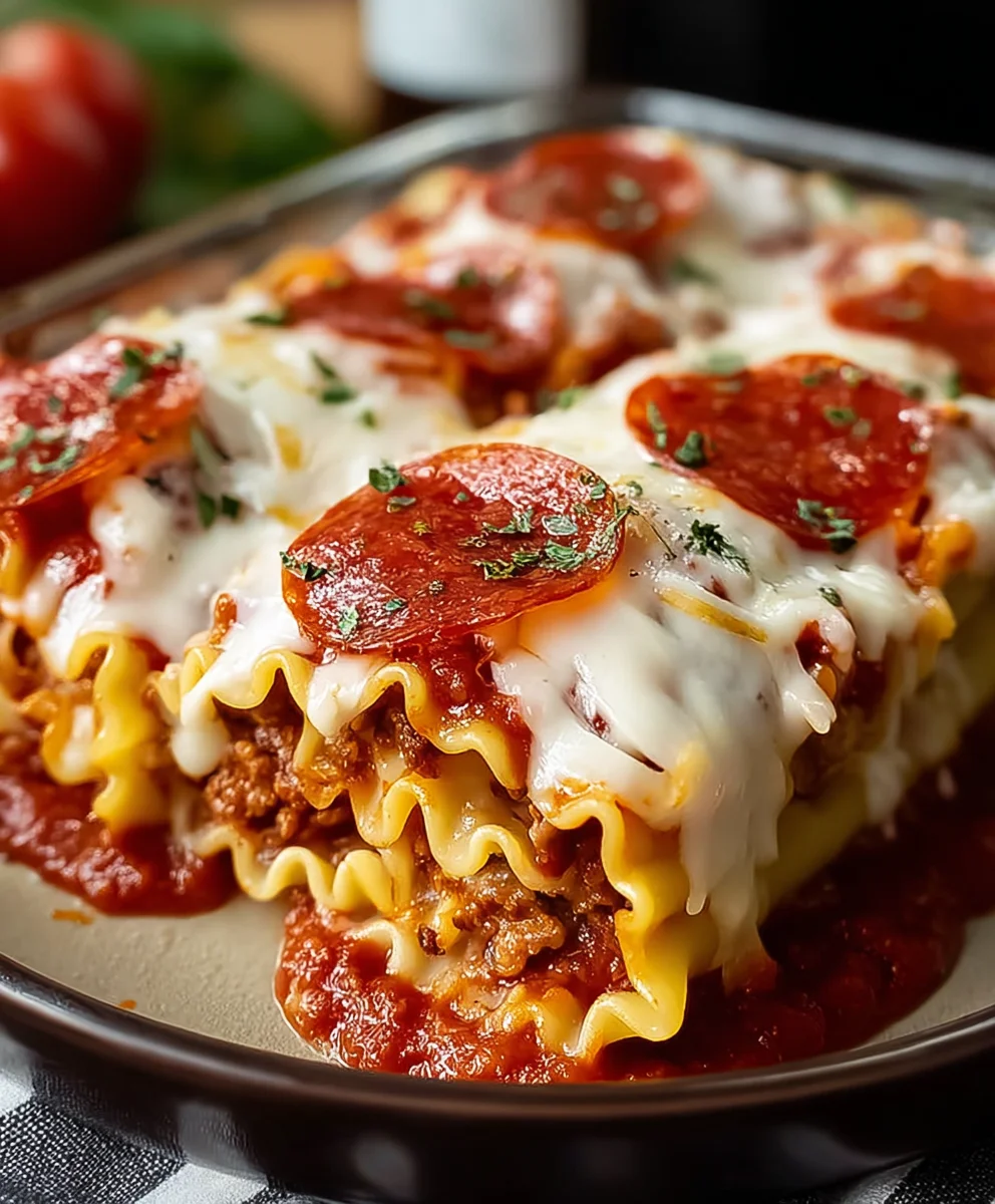Beef Beef Pepperoni Pizza Lasagna Roll Ups Recipe