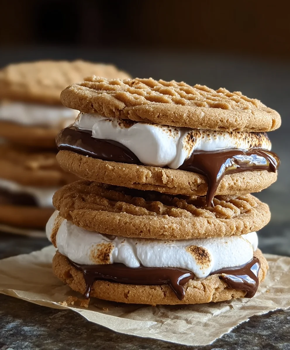 Peanut Butter S'mores Sandwich Cookies-Easy Treat