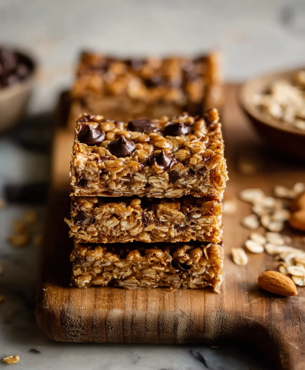 Soft-Baked Peanut Butter Granola Bars-Easy Recipe