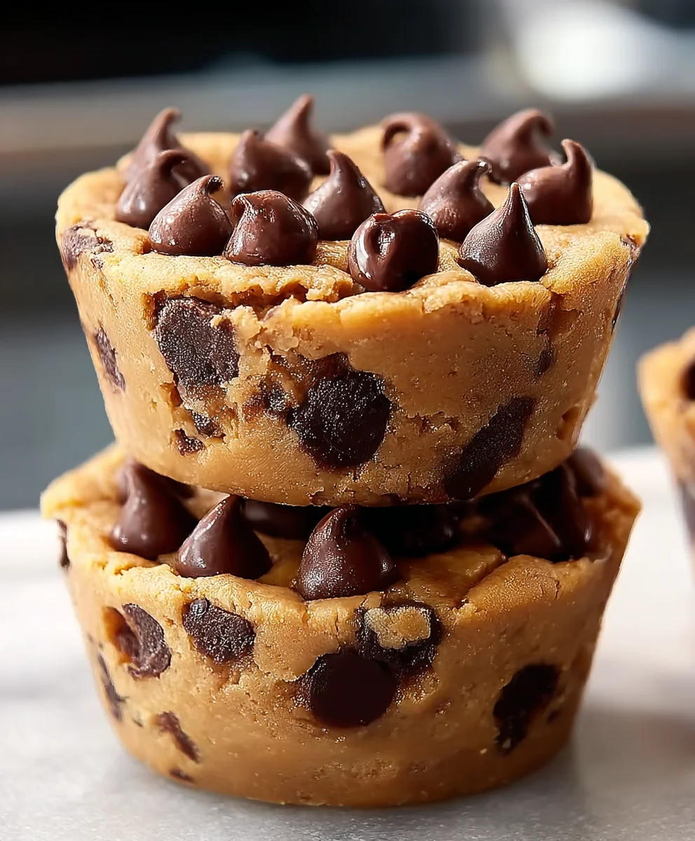 Peanut Butter Chocolate Chip Cookie Cups-Easy Dessert