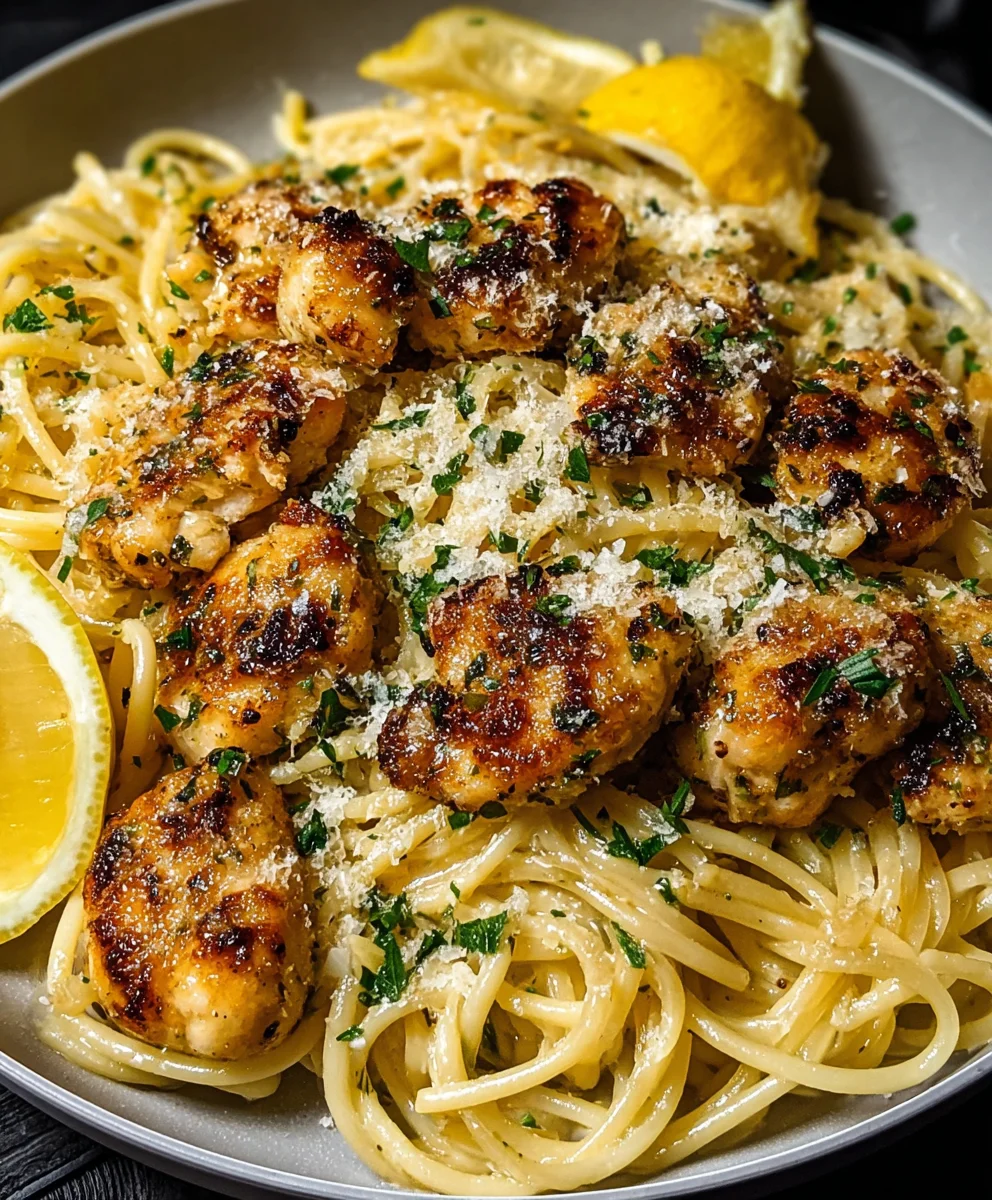 Lemon Chicken Parmesan Linguine - Easy Recipe