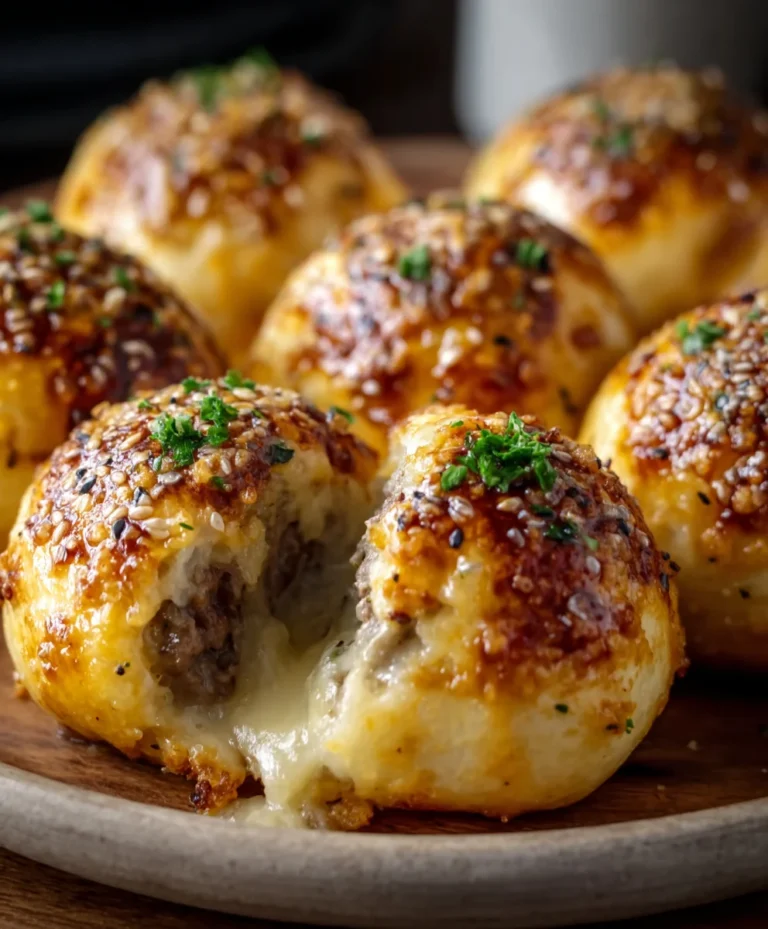 Garlic Parmesan Cheeseburger Bombs-Easy Appetizer
