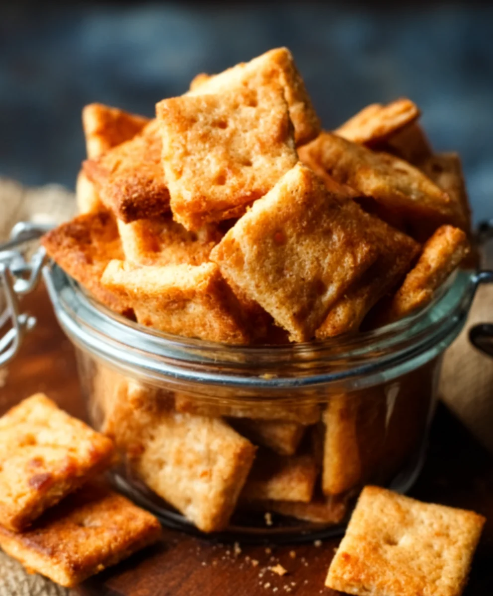 Sourdough Cheese Crackers-Crispy Baked Goodness