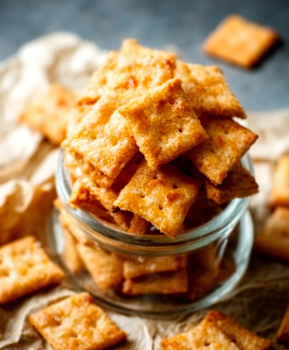 Sourdough Cheese Crackers-Crispy Baked Goodness