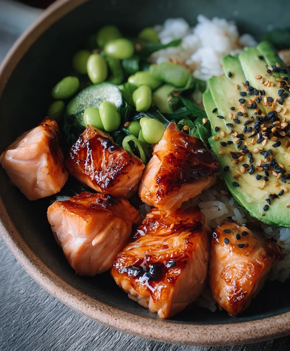 Easy Teriyaki Salmon Sushi Bowl Recipe- GF