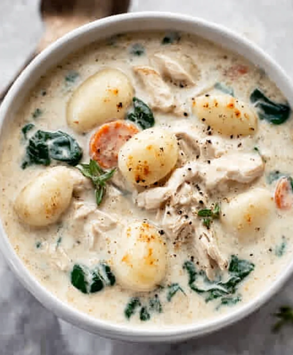 Olive Garden Chicken Gnocchi Soup-Copycat Recipe